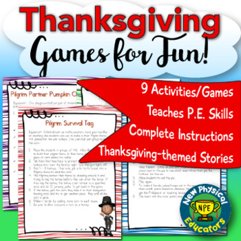 Preview of Thanksgiving Games for Physical Education, Elementary