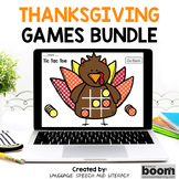 Thanksgiving Games for Speech Therapy, Boom Cards, Thanksg