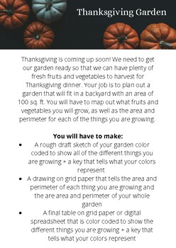 Preview of Thanksgiving Garden Project