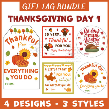 Preview of Thanksgiving Gift Tags BUNDLE 1 crafts social emotional studies activities 3rd