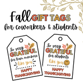 Thanksgiving Gift Tags - Coworkers & Students