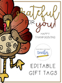 Thanksgiving Gift Tags {Editable}
