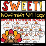 Thanksgiving Gift Tags Sweet November Treat Student Cowork