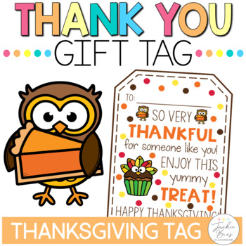 Thanksgiving Treat Thank you Tag Fall Appreciation Gift Tags