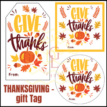 Preview of Thanksgiving Gift Tags student crafts activity word wall social work primary 1st