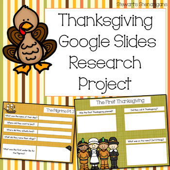 Preview of Thanksgiving Google Slides Research - Virtual Learning Project