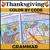 Thanksgiving Grammar Activities | Grammar Color by Number
