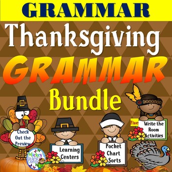 Preview of Thanksgiving Grammar Bundle  Differentiated Activities