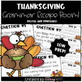 Thanksgiving Grammar Escape Room - Distance Learning