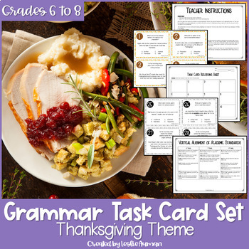 Preview of Thanksgiving Grammar Task Cards