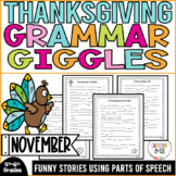 Thanksgiving Grammar Worksheets | Parts of Speech Practice 