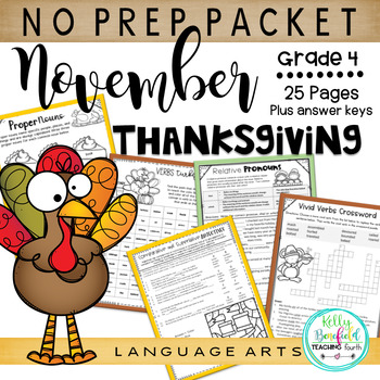 Preview of Thanksgiving Grammar Worksheets and Activities November Morning Work