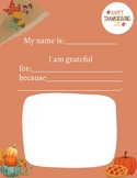 Thanksgiving Grateful Worksheet