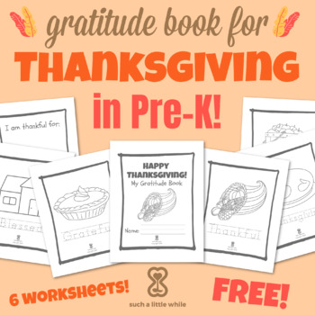 Preview of Thanksgiving Gratitude Coloring Book Pages for Pre-K
