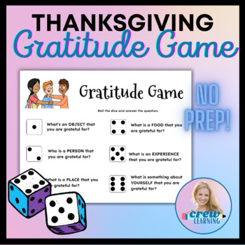 Preview of Thanksgiving Gratitude Dice Game
