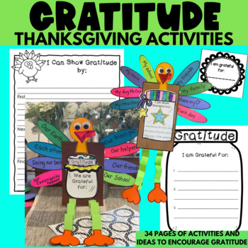 Preview of Thanksgiving Gratitude Jar Activities Writing Prompts and Turkey Craft