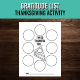 Thanksgiving Gratitude List Writing Activity - Pie Themed Design