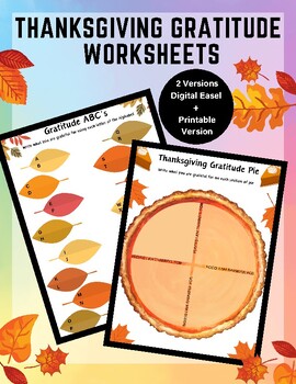 Preview of Thanksgiving Gratitude Worksheets