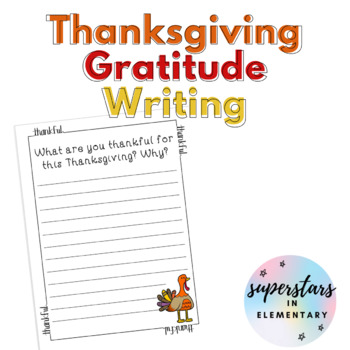 Preview of Thanksgiving Gratitude Writing Prompt