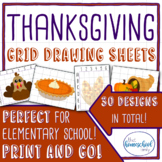 Thanksgiving Grid Drawing Set - Elementary and Homeschool