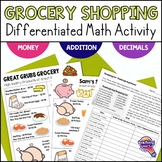 Thanksgiving Grocery Shopping Math Adding & Multiplying Wh