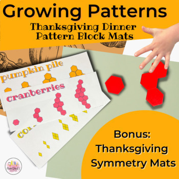 Preview of Thanksgiving Growing Pattern Cards | Pattern Block Cards | Fall Tangrams