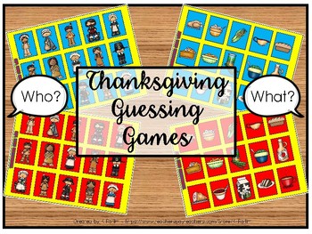Preview of Thanksgiving Guessing Games:  Who? and What?