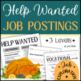 Thanksgiving HELP WANTED | Job Listing Reading | Vocationa
