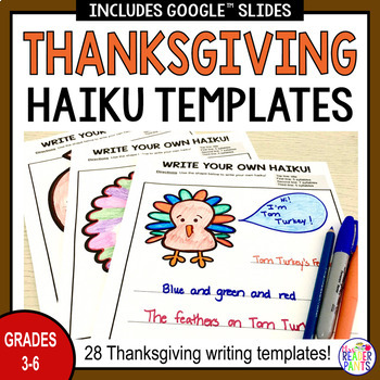 Preview of Thanksgiving Haiku Writing Templates - Poetry Writing - Thanksgiving Activity
