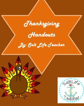 Preview of Thanksgiving Handouts and Activities