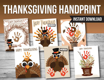 Thanksgiving Handprint Craft Activity, Printable Handprint Art, Fall ...