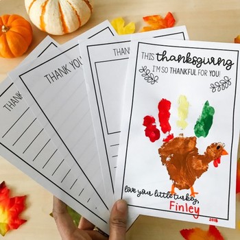 Thanksgiving Handprint Template & Differentiated Doodle Writing Frames