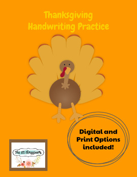 Preview of Thanksgiving Handwriting Practice