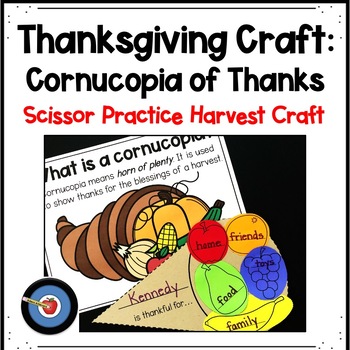 Preview of Thanksgiving Harvest Craft with Scissor Practice