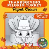 Thanksgiving Hat Pilgrim Turkey Paper Crown Coloring Versi