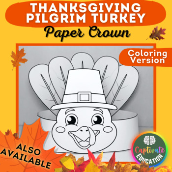 Thanksgiving Turkey Paper Crown Printable Coloring Craft Activity