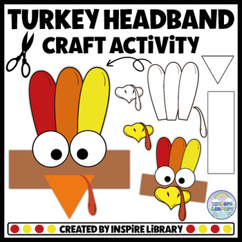 Preview of Thanksgiving Headband Craft - Turkey Craft Hat Editable Name Craft Activities