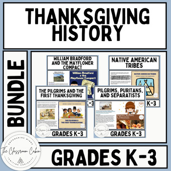 Preview of Thanksgiving History BUNDLE of 4 Lessons for Grades K-3