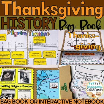 Preview of Thanksgiving History Bag Book/Interactive Notebook Kit