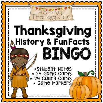 Preview of Thanksgiving History Bingo Activity - Thanksgiving Facts