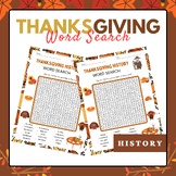 Thanksgiving History Word Search Puzzle | Thanksgiving Activities