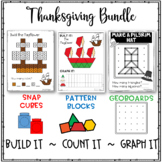 Thanksgiving Holiday Activities Bundle-Geoboards, Snap Cub