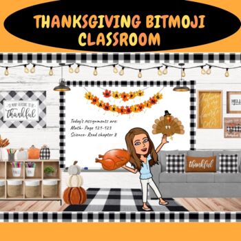 Preview of Thanksgiving Holiday Bitmoji Classroom