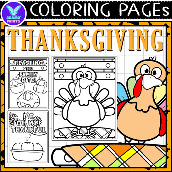 Preview of Thanksgiving Holiday Coloring Pages & Writing Paper Activities NO PREP
