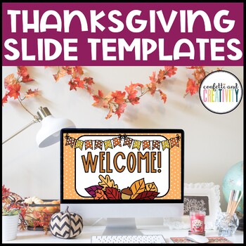 Preview of Thanksgiving Holiday Google Slides Template | Distance Learning