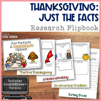 Preview of Thanksgiving Holiday Nonfiction Research Flipbook with DIGITAL and Print & Go