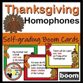 Thanksgiving Homophones Boom Cards Digital Vocabulary Activity