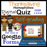 Thanksgiving Homophones Google Forms Quiz