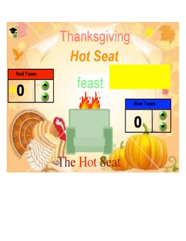 Preview of Thanksgiving Hot Seat flipchart