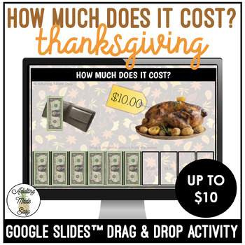 Preview of Thanksgiving How Much Does It Cost? Up to $10 Google Slides Activity